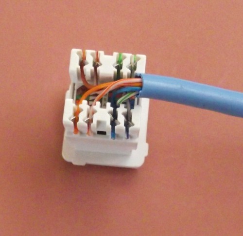 Terminating Cat5e Cable on a Jack (Wall Mount or Patch Panel)
